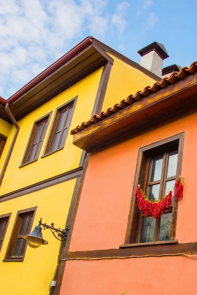 Eskisehir Turquia Pimenta Seca Janela Colorido Odunpazari District Casas Vista — Fotografia de Stock