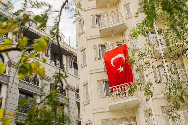 Eskisehir Turquia Outubro 2018 Rua Principal Abriga Bandeira Turquia Eskisehir — Fotografia de Stock