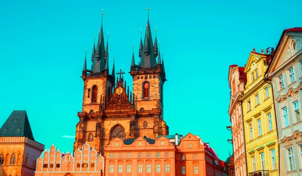 Praga Praça Cidade Velha Igreja Mãe Deus Antes Tyn Praga — Fotografia de Stock