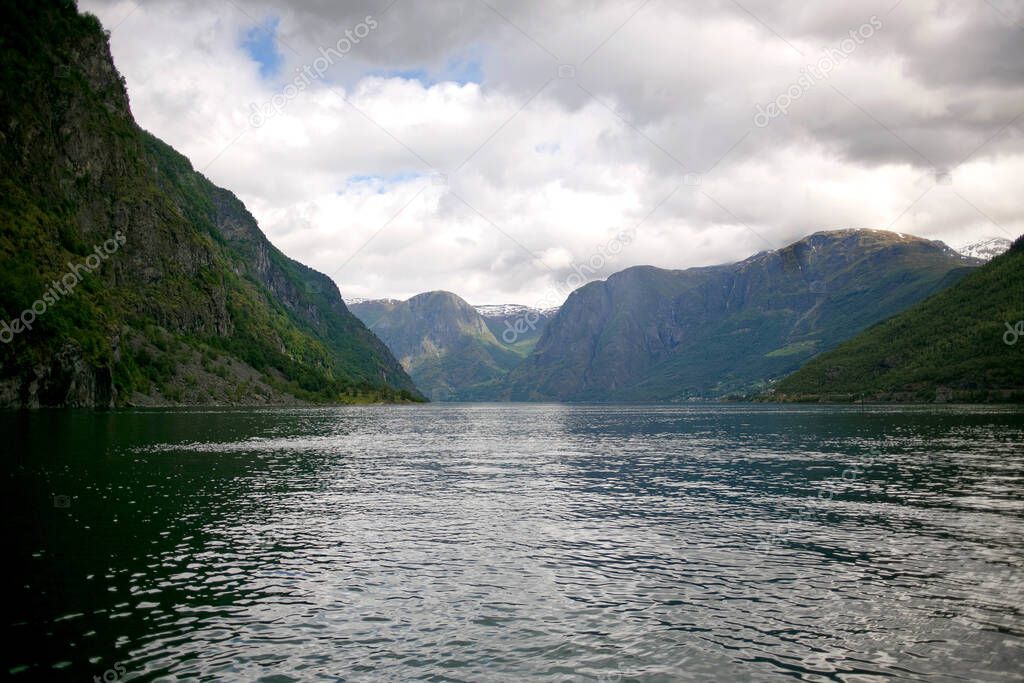 Flam valley among the fjords