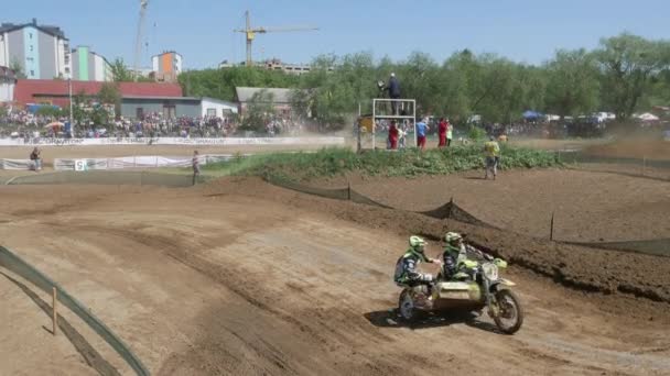 Campeonato Mundial Motocross Sidecar Fim Chernivtsi 2018 — Vídeos de Stock