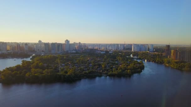 Île Velykyy Pivdennyy Vue Aérienne Rivière Dnipro Vue Aérienne Nature — Video