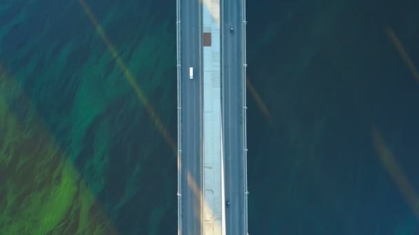 Vista Aérea Del Puente Sur Kiev Ucrania Con Coches Durante — Vídeos de Stock