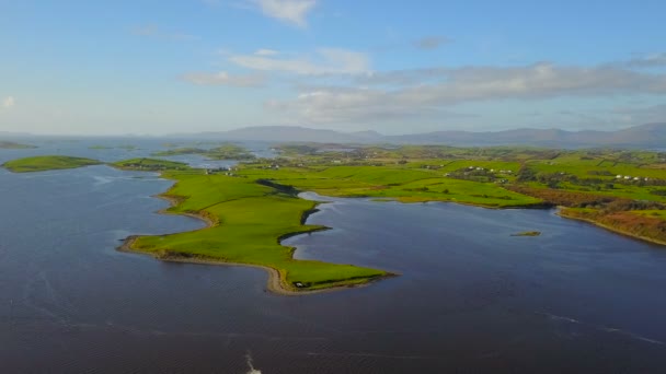 Letecký Pohled Krásné Ostrovy Clew Bay Irsku — Stock video