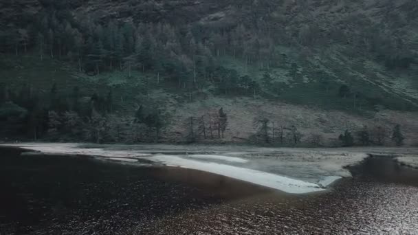 Vista Aerea Del Bellissimo Lago Glendalough Nelle Montagne Wicklow Irlanda — Video Stock