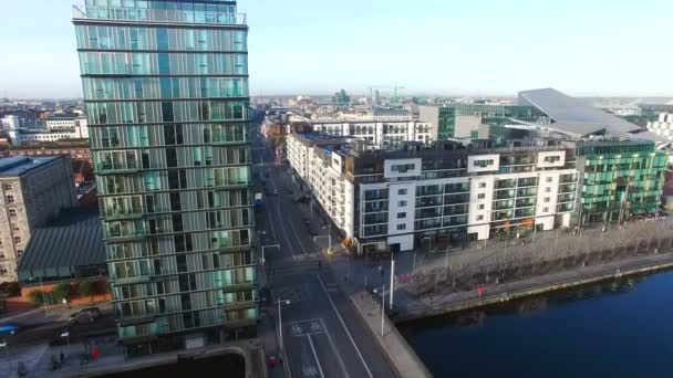 Vista Aérea Centro Cidade Dublin — Vídeo de Stock