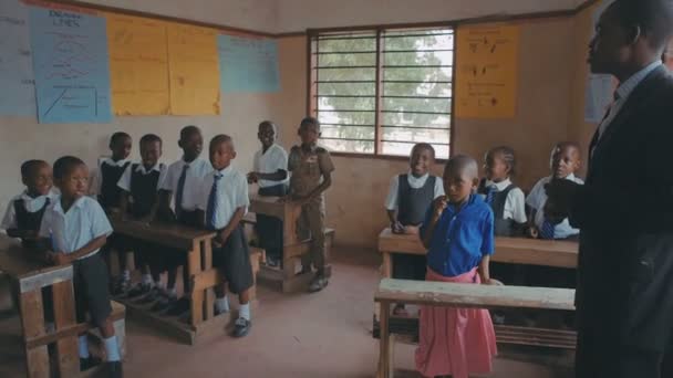 African Kids Escuela Mombasa Kenia — Vídeo de stock