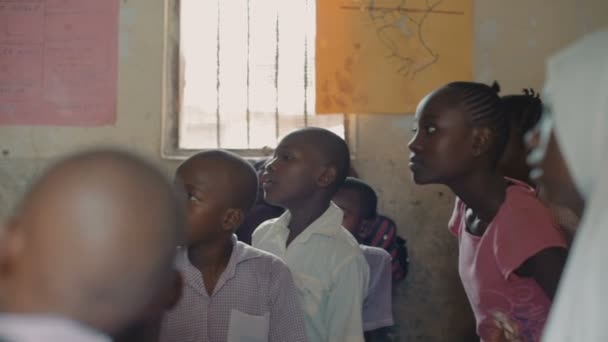 African Kids Escuela Mombasa Kenia — Vídeo de stock