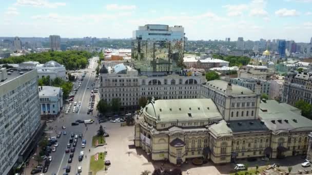 Flygfoto Över Nationella Opera Ukraina Kiev — Stockvideo