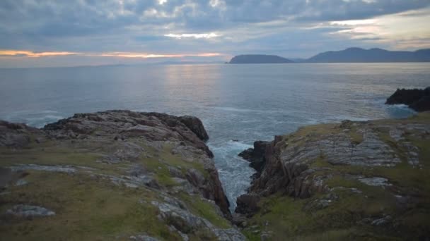 Krásná Krajina Irsku Při Západu Slunce — Stock video