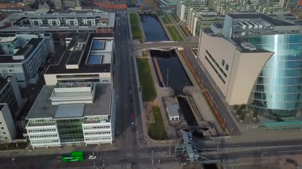 Flygfoto Över Staden Dublins Centrum — Stockvideo