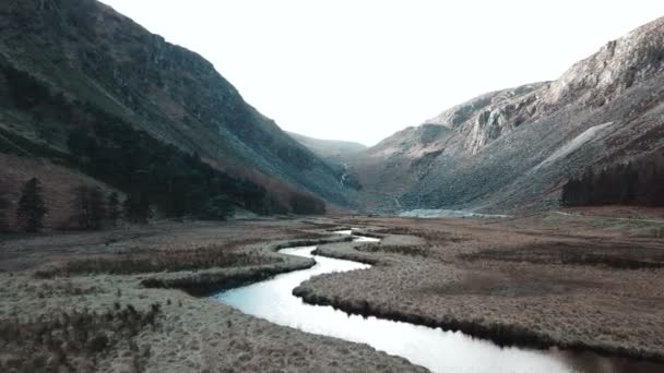 Прекрасный Вид Озеро Глендало Горах Уиклоу Ирландия — стоковое видео