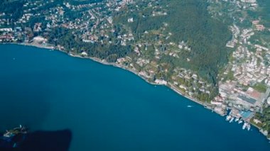 İtalya Como Gölü havadan görünümü