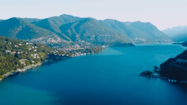 İtalya Como Gölü havadan görünümü