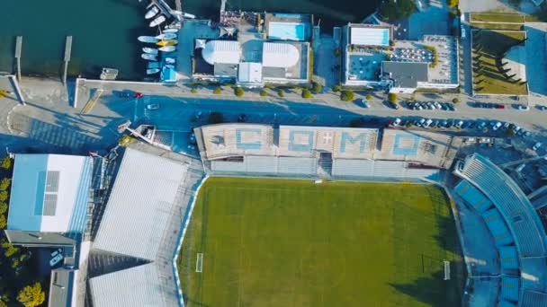 Vista Aérea Del Estadio Como Cerca Del Lago Como Italia — Vídeo de stock