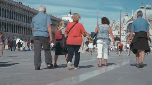 Crowdy Piazza San Marco Venedig — Stockvideo