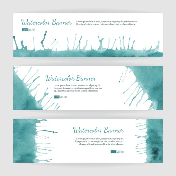 Conjunto de banners de acuarela — Vector de stock