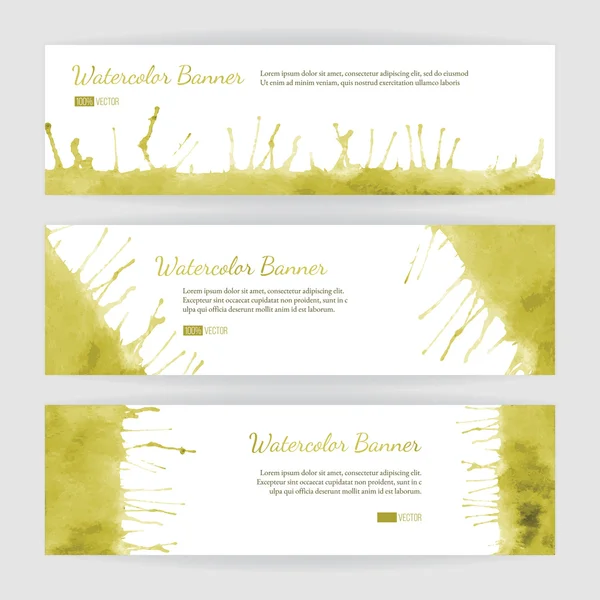 Conjunto de banners de aquarela — Vetor de Stock