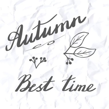 Autumn hand lettering and calligraphy design clipart