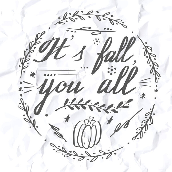 Autumn hand lettering and calligraphy design