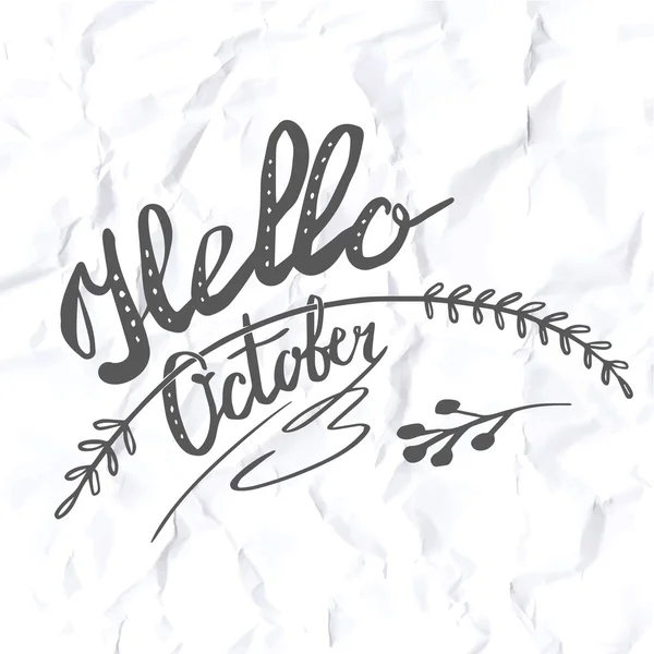 Otoño mano letras y caligrafía diseño — Vector de stock