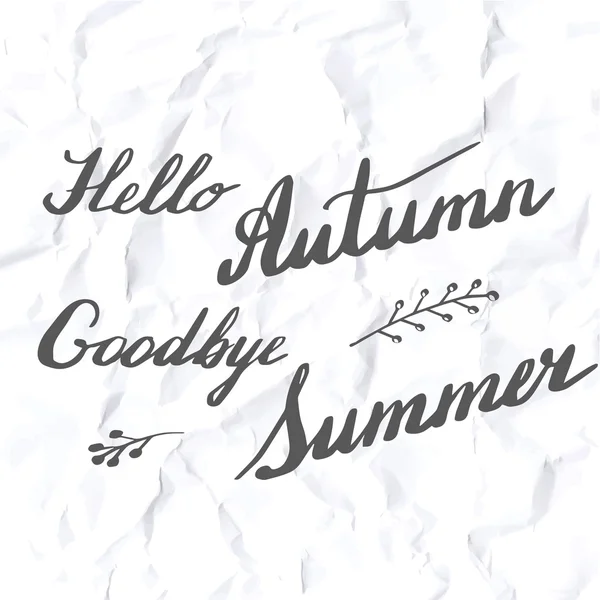 秋的手刻字和书法设计 — 图库矢量图片