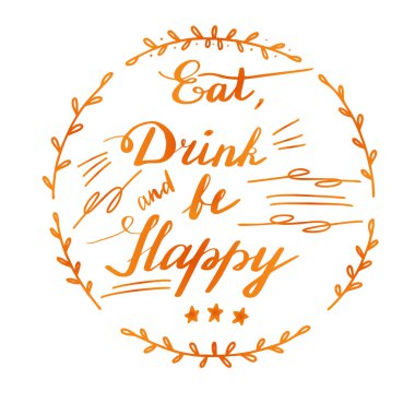 Şükran günü el yazı ve hat Tasarla