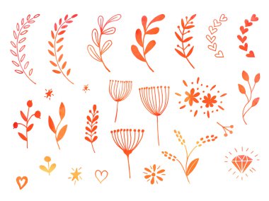 Elle çizilmiş Doodle tasarım öğeleri