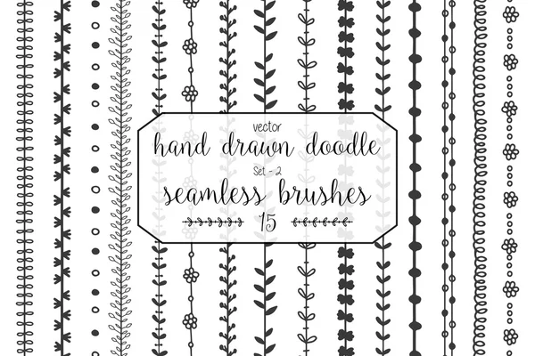 Seamless decorative brushes for dividers — ストックベクタ