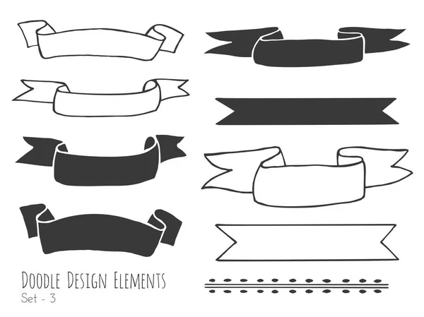 Elementi di design scarabocchiati isolati disegnati a mano — Vettoriale Stock