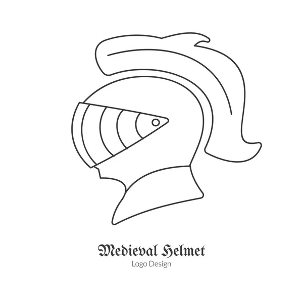 Middeleeuwse logo embleem sjabloon met overzicht pictogram — Stockvector