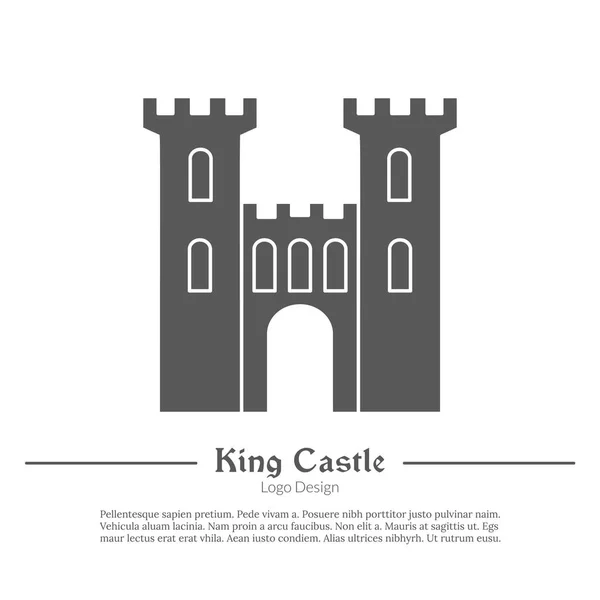 Medieval logo emblem template, black simple style — Stock Vector