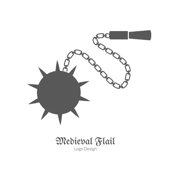 Modelo de emblema logotipo medieval, estilo simples preto —  Vetores de Stock