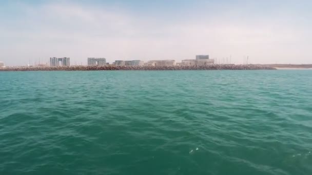 Hajó nyomkövetési lövés a Földközi-tenger, herzliya Marina, Izrael — Stock videók