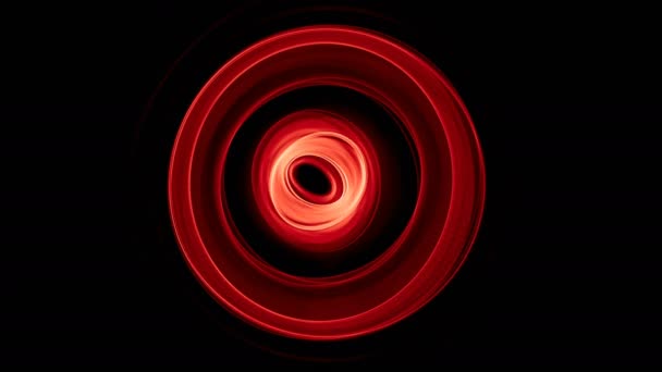 Zářící abstraktní zakřivené červené čáry - světlo malované 4 k video timelapse — Stock video
