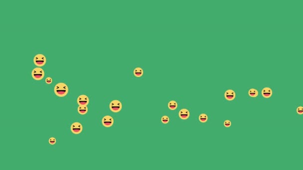 Élő reakciók - Haha reakciók emoji streaming élő video alfa csatorna. — Stock videók