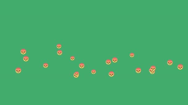 Levende reaksjoner - Sinte reaksjoner emoji ved strømming av live-video på alfa-kanal . – stockvideo