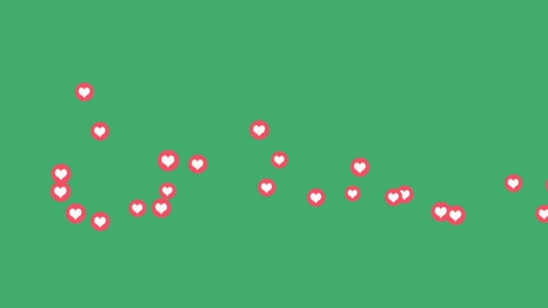 Live-reaktioner - kärlek reaktioner emoji i strömmande video på alfakanal. — Stockvideo