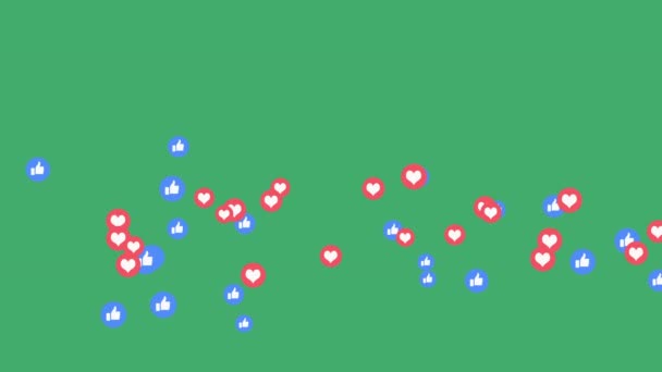 Reações ao vivo - Amor e como reações emoji em streaming de vídeo ao vivo no canal alfa . — Vídeo de Stock