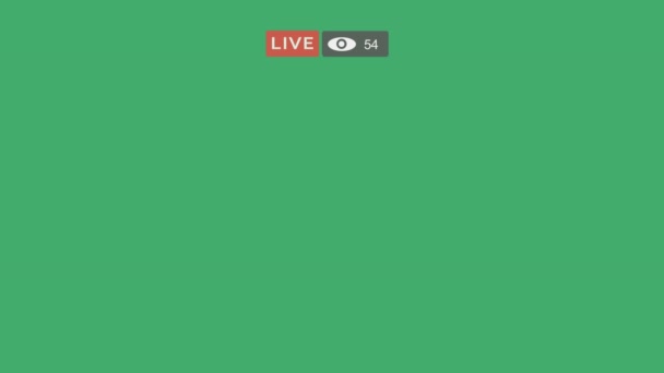 Live screen interface - Viewer counter going up in streaming live video with on alpha channel. — Stock Video