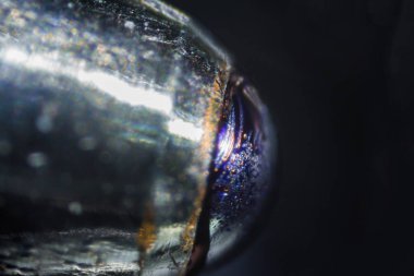 Mikroskop altında mavi kalem ucu