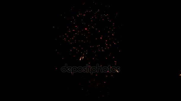 Фейерверки в ночном небе на праздновании Дня независимости Израиля 2017 — стоковое видео