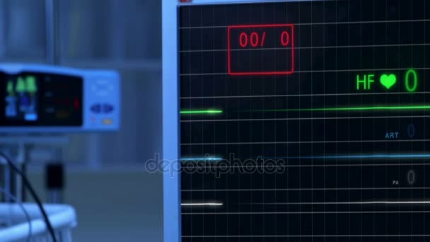 Cinemagraph voor E.C.G Monitor controleren zonder pulse pulse — Stockvideo