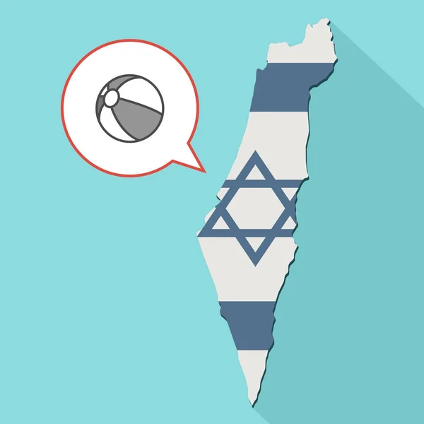 Ілюстрація того, довгу тінь Ізраїль карту з її прапор і комічний повітряна куля — стокове фото