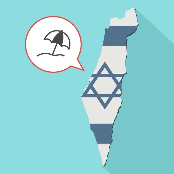 Ilustración de un mapa de sombra larga de Israel con su bandera y un globo cómico — Foto de Stock