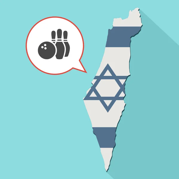 Ilustración de un mapa de sombra larga de Israel con su bandera y un globo cómico — Foto de Stock