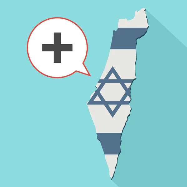 Ilustración de un mapa de sombra larga de Israel con su bandera y un globo cómico — Foto de Stock