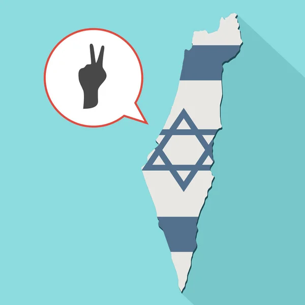 Illustration eines langen Schattens israel map mit seiner Flagge und einem Comic Ballon — Stockfoto