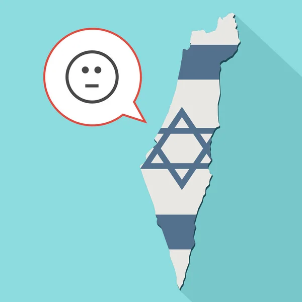 Ilustración de un mapa de sombra larga de Israel con su bandera y un globo cómico — Foto de Stock