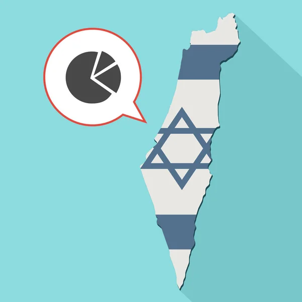 Ilustración de un mapa de sombra larga de Israel con su bandera y un globo cómico — Foto de Stock